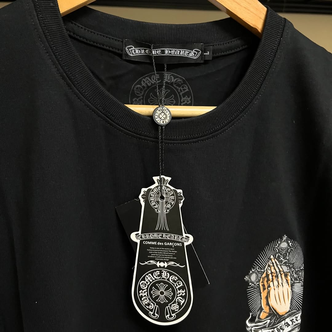 CH High Quality T Shirt Style Chrome Black Hand Drip Fashion Streetwear Clothing Hearths - Fast and Free Shipping