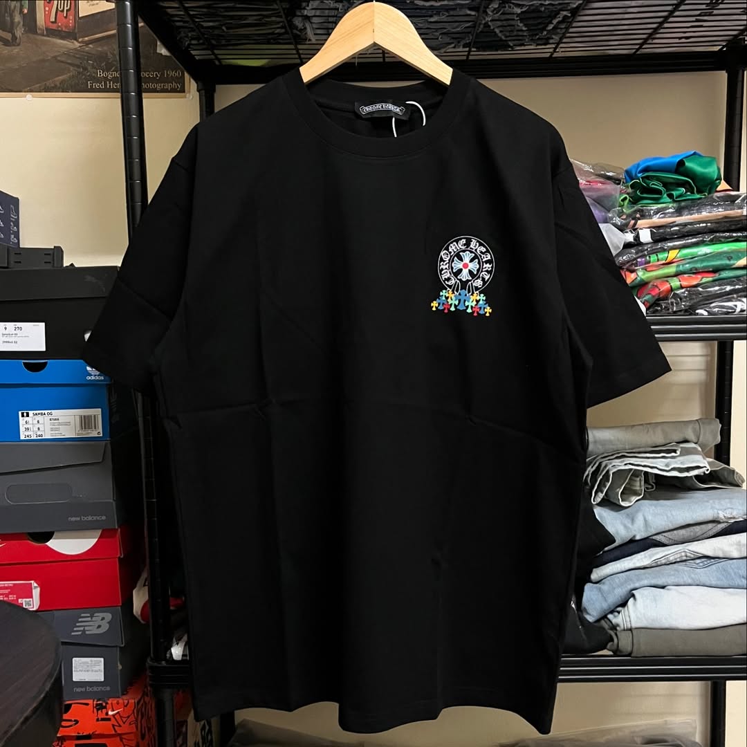 CH High Quality T Shirt Style Chrome Black Hand Drip Fashion Streetwear Clothing Hearths - Fast and Free Shipping