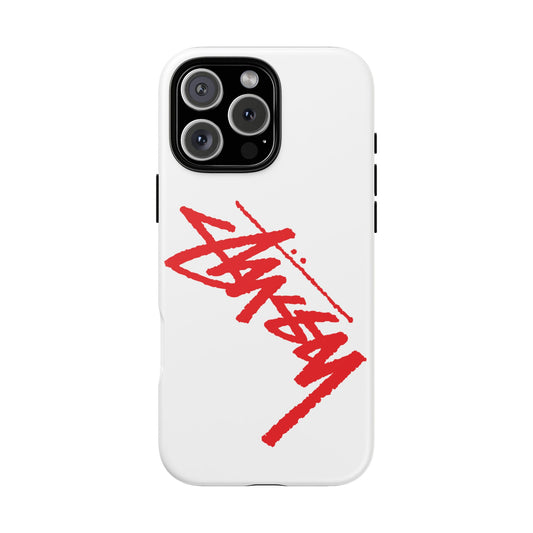 Case Stussy Red Basic Custom For Iphone 12 - 16 Pro Max
