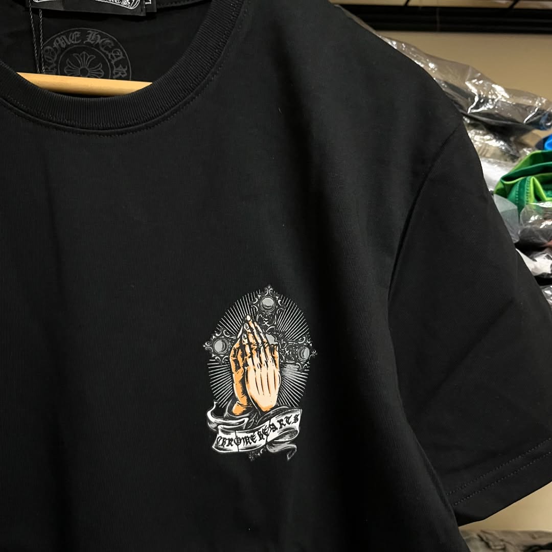 CH High Quality T Shirt Style Chrome Black Hand Drip Fashion Streetwear Clothing Hearths - Fast and Free Shipping