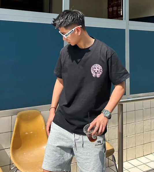 High Quality T Shirt Style Chrome Pink Trend Fashion Streetwear Clothing Hearths - Fast and Free Shipping